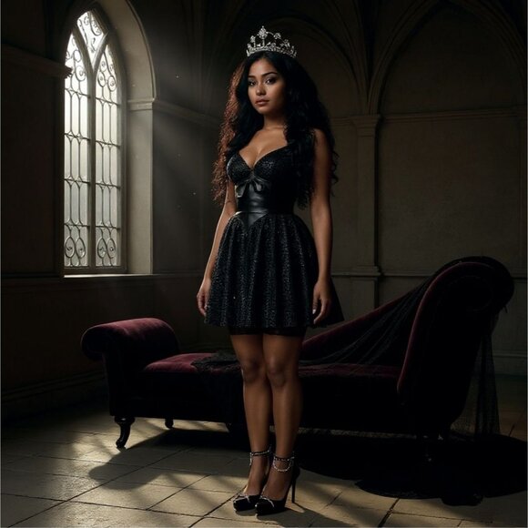 Crystal Gazer Rhinestone Dress W/ Lace-Up Underbust & Double Petticoat – NWT S - Picture 1 of 5